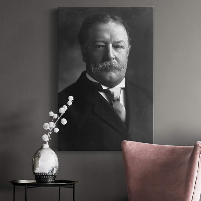 Renditions Gallery William Howard Taft Presidental Portrait Wall Art, Premium Gallery Wrapped Canvas Decor, Ready to Hang, 48 in H x 32 in W, Made in America Print