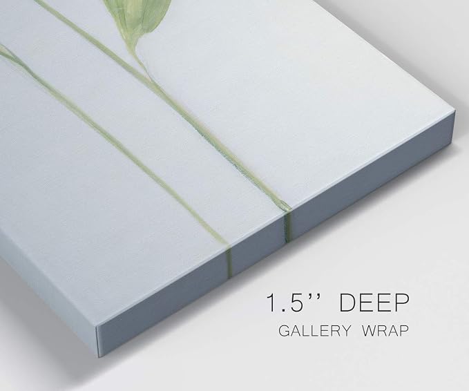 Renditions Gallery Canvas Floral Wall Art Home Paintings & Prints Single Stem Peony Rustic Romantic Botanical Modern Artwork Decorations for Bedroom Office Kitchen - 8"x16" LT43