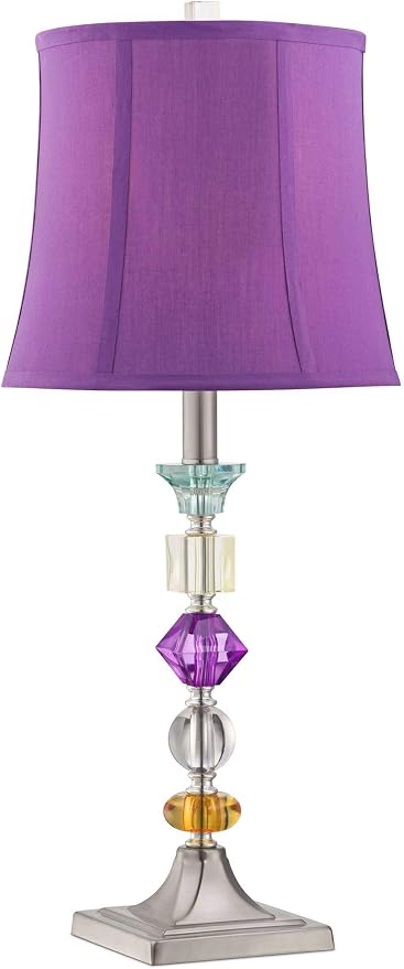 Bijoux 25 1/2" High Table Lamp Purple Acrylic Brushed Nickel Modern Gem