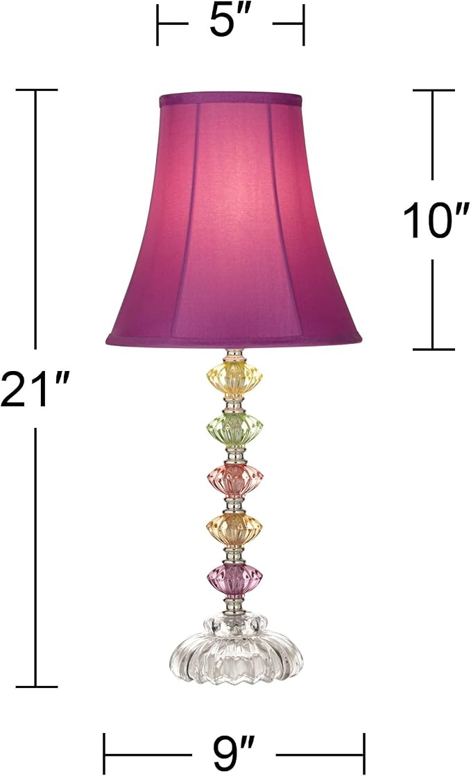 Bohemian 21" High Table Lamp Glass Stacked Traditional Modern Colored