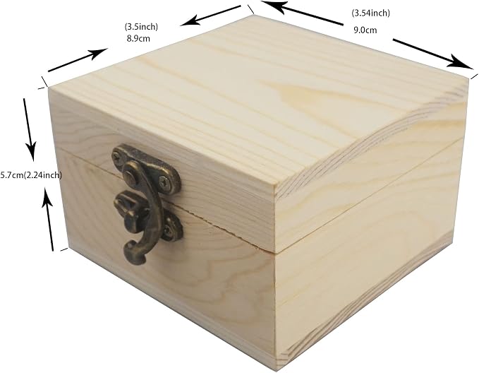 2Pcs/PACK Unfinished Wood Box Gift Wooden Box for your Gift Jewelry Watch (Wooden Box-2PCS/PACK)