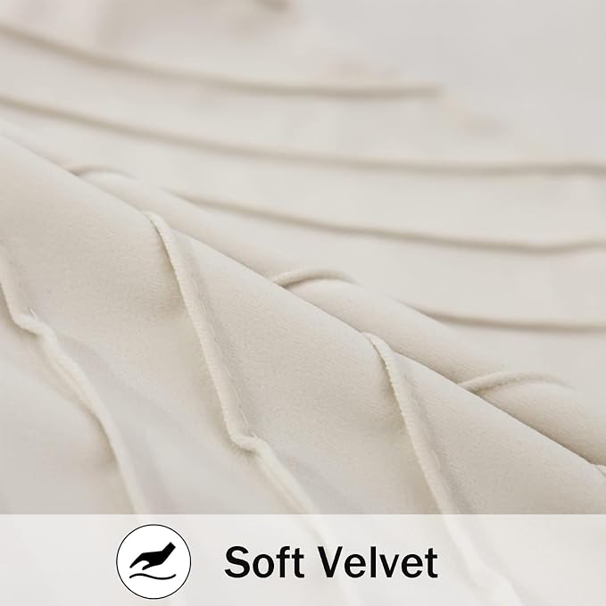 Velvet Throw Pillow Covers 18x18 inch Pack of 2 Gold Decor Beige