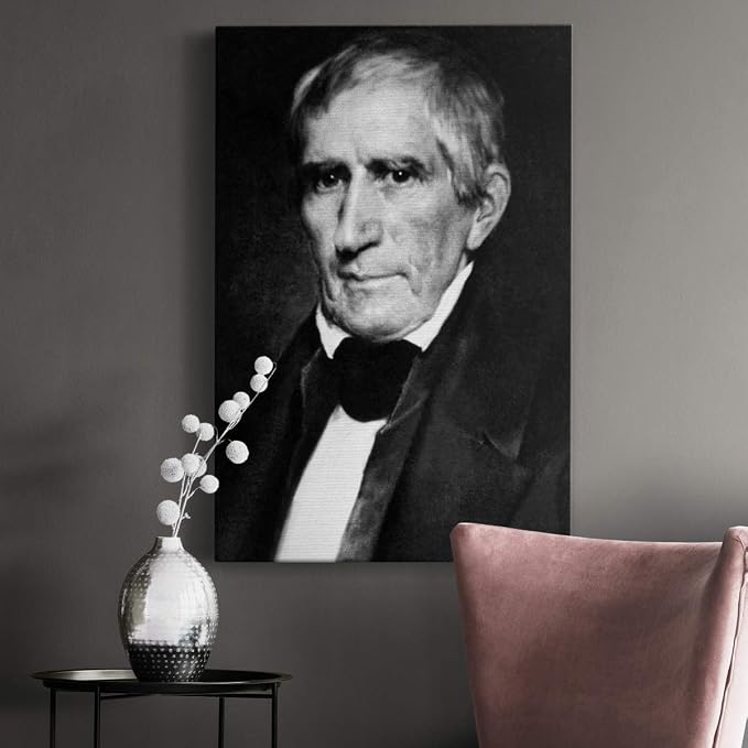 Renditions Gallery William Henry Harrison Presidental Portrait Wall Art, Premium Gallery Wrapped Canvas Decor, Ready to Hang, 18 in H x 12 in W, Made in America Print Artwork