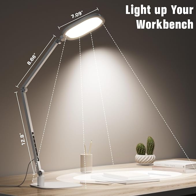 LitONES Eye-Care Desk Light for Video Calls Home Office-White