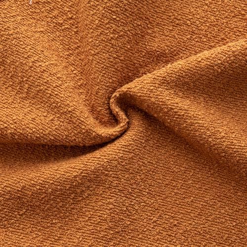 MANDIOO Pack of 2 Decorative Throw Pillow Covers Accent Solid Woven Textured Cushion Covers Pillow Cases Bedroom Living Room Sofa Home 26 x 26 Inch Tobacco