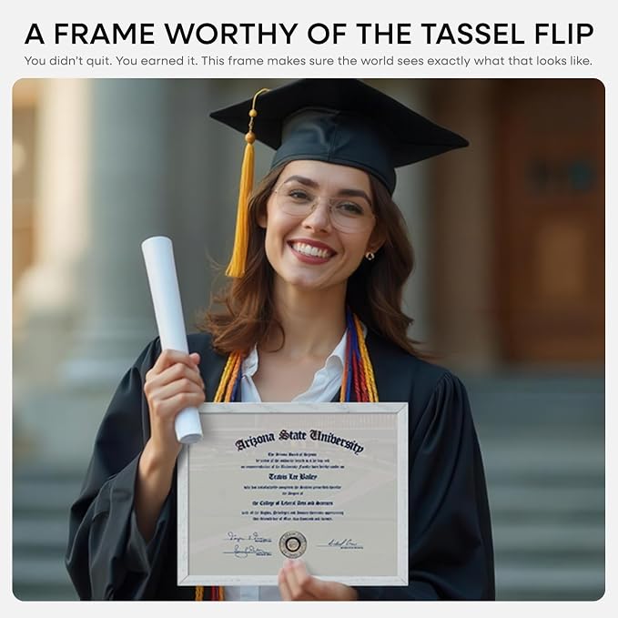 Homeforia 8.5x11 Black Oak Diploma Frame, High-End Wood, Glass