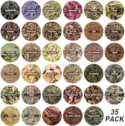 35 Pack Dried Herbs for Witchcraft Supplies,Bulk Flowers for Witch Beginner