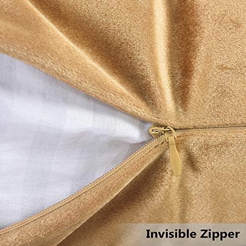 Home Brilliant Gold Velvet Throw Pillow Cover Lumabr Pillow Cover 12x20 Accent Throw Pillows for Sofa Living Room Wedding Lounge Party Holiday Decorations, Set of 2, 12x20 Inch, Gold