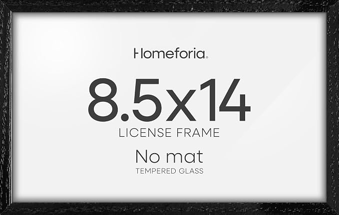 Homeforia 8.5x14 White Oak Marriage License Frame, High-End Wood, Glass