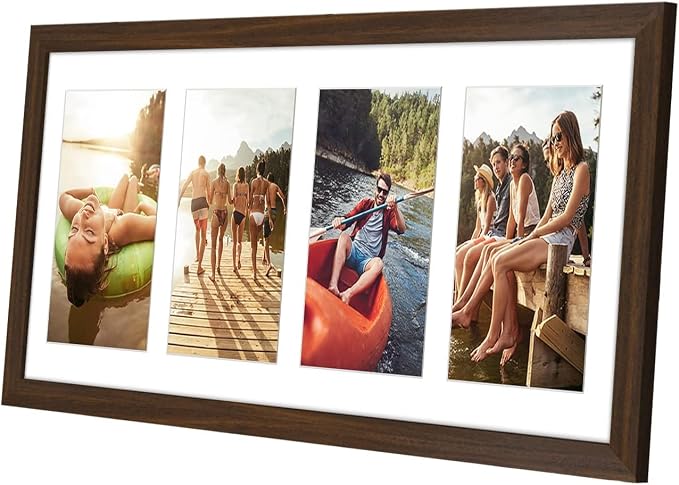 Americanflat 4x6 Collage Picture Frame - Fits 4 - Engineered Wood - Walnut