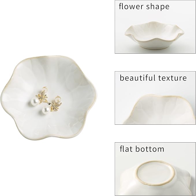 BEUNAIZER Jewelry Dish Tray, Ring Dish, Ceramic Trinket Tray, Key Bowl