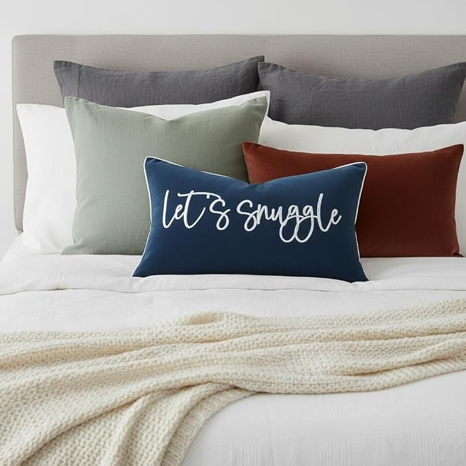 Sunkifover Let's Snuggle Decorative Lumbar Pillow Cover 12"x20"