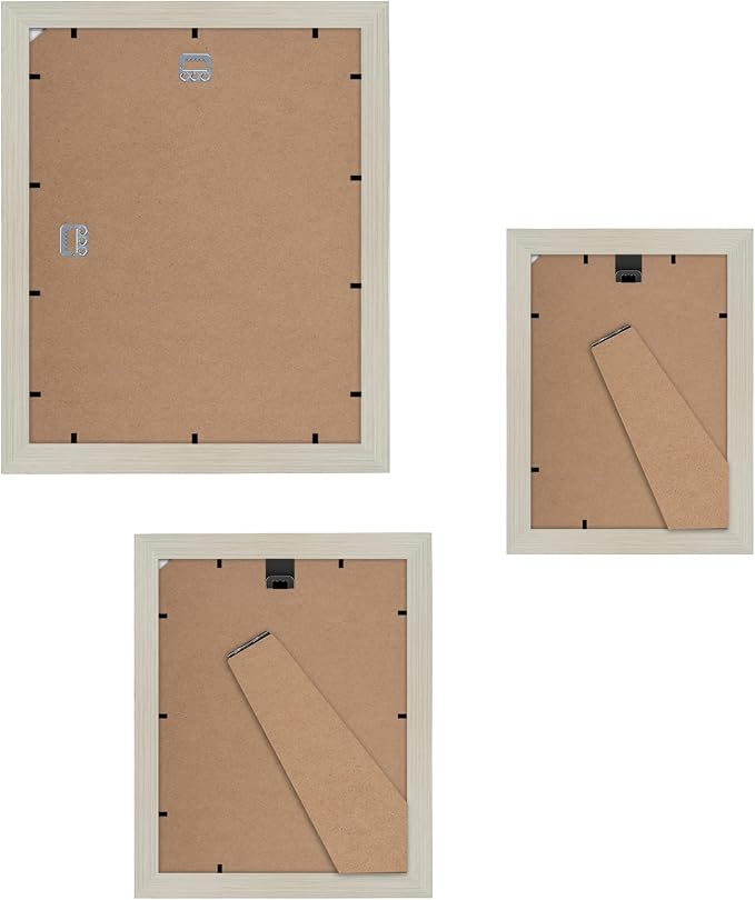 Americanflat Set of 7 Picture Frames with Shatter-Resistant Glass - Gallery Wall Frame Set with One 11x14, Two 8x10 and Four 5x7 Frames - Signature Collection - Light Wood | Includes one 11x14, two 8x10 and four 5x7, shatter-resistant glass, hanging ha...