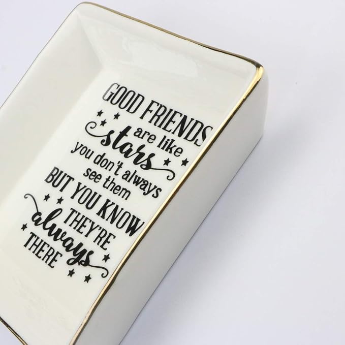 JoycuFF Friendship Gifts for Women Gifts for Women Birthday Christmas Friends Trinket Tray Decorative Ring Dish Jewelry Tray Home Decor