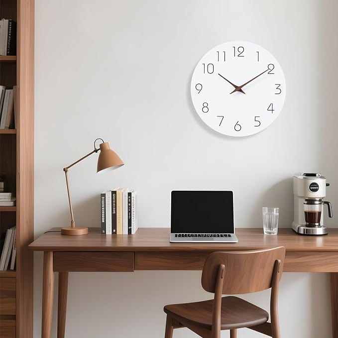 Mosewa Wall Clock Battery Operated 16" Silent Non-Ticking Simple Minimalist | Analog Kitchen Home Bathroom Living Room Bedroom Office Mordern Simple