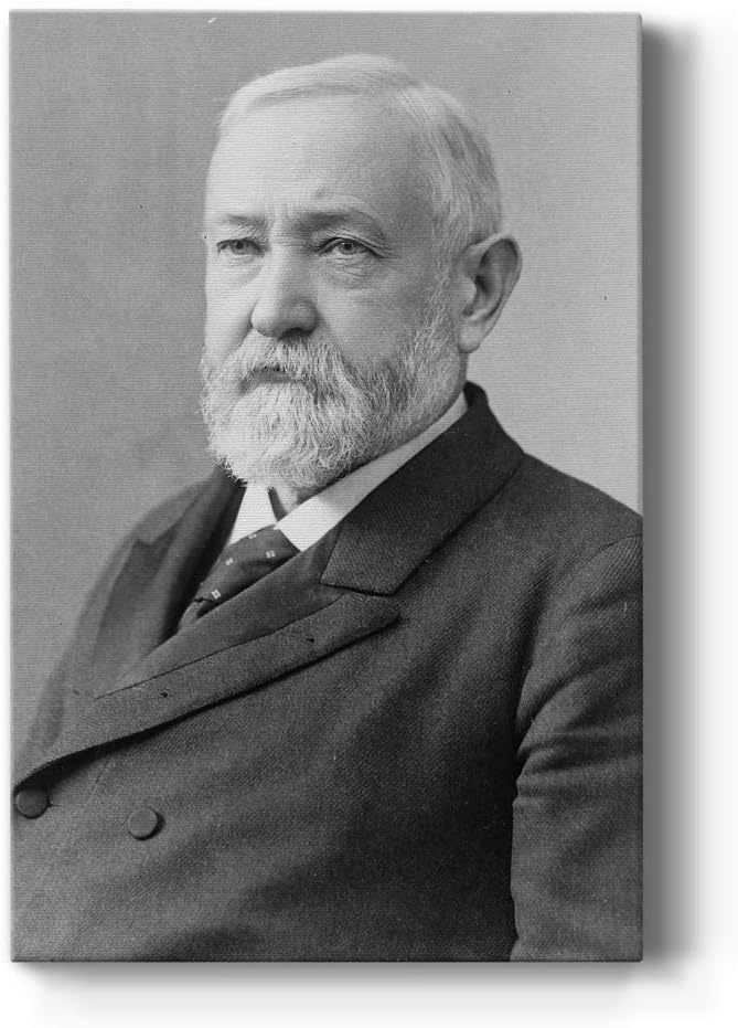 Renditions Gallery Benjamin Harrison Presidental Portrait Wall Art, Premium Gallery Wrapped Canvas Decor, Ready to Hang, 48 in H x 32 in W, Made in America Print