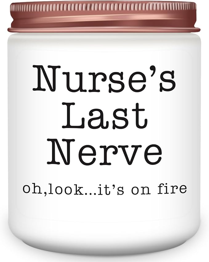 Homsolver Nurse Gifts for Women, Unique Birthday Christmas Graduation Thanksgiving Nurse Day Gift for Head Nurses, Nurse's Last Nerve Scented Candles