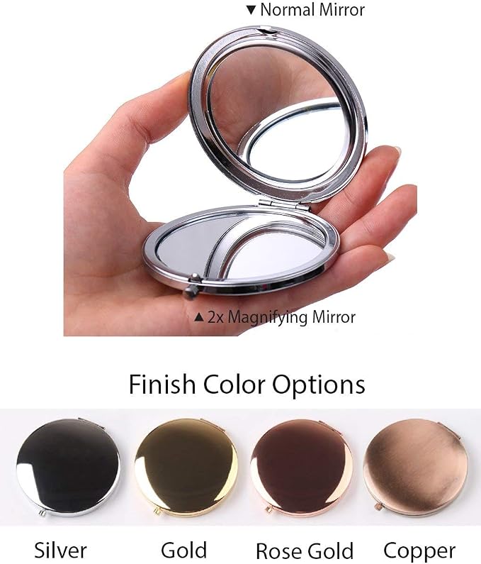 Set of 5-10, Rose Gold Compact Mirrors with Your Name Travel Pocket Mirrors Wife Anniversary Pink Bulk Bridesmaid Gifts