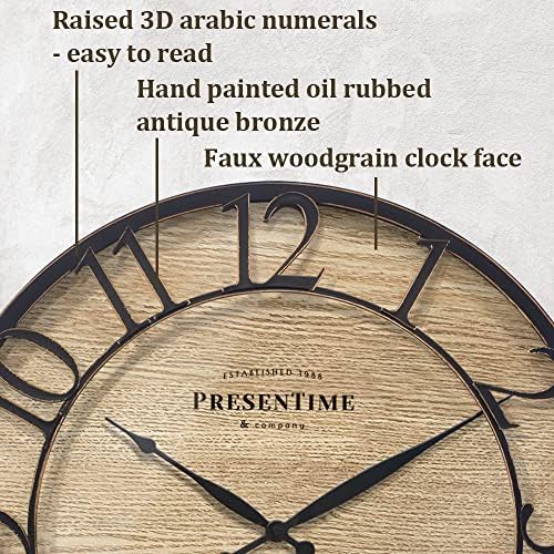 Presentime 21" Farmhouse Series Wall Clock