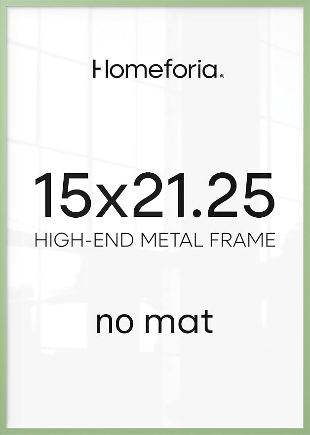 Homeforia 15x21.25 Green Puzzle Picture Frame, High-End Metal, Glass