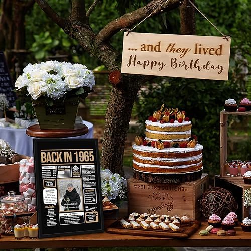 Hexadecor Personalized 60th Birthday Party Decorations Men, Women, Him, Her - Custom Gifts Idea For 60 Years Old, Back In The Year You Born Newspaper For 60th Birthday Poster No Frame Black Gold