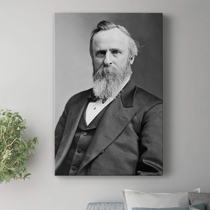 Renditions Gallery Rutherford B. Hayes Presidental Portrait Wall Art, Premium Gallery Wrapped Canvas Decor, Ready to Hang, 18 in H x 12 in W, Made in America Print