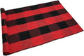 Ukeler Cotton Plaid Rugs Red/Black Hand-Woven Checkered Door Mat Washable Buffalo Check Area Rugs for Kitchen/Bathroom/Entry Way, 51.2''×23.6'', Red and Black Plaid Rug