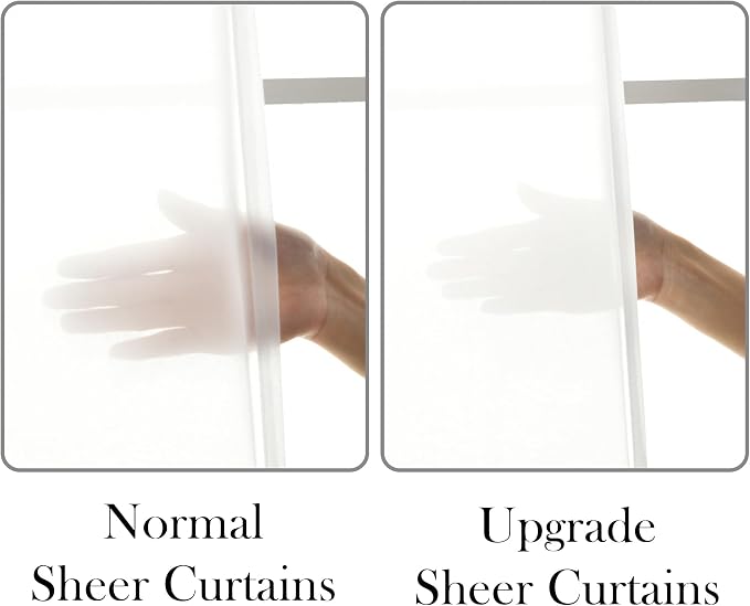 DWCN Non-See-Through White Privacy Sheer Curtains Light Filtering Window Curtains Drapes for Living Room Bedroom 52x108 Inch, 2 Panel