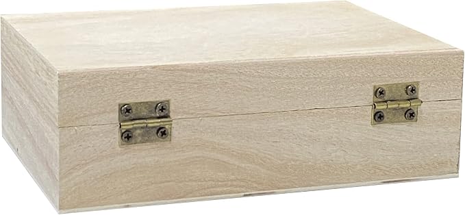 24-Pack Small Wood Box for Crafts 6"x4"x2" Unfinished Wooden Box with Lid Keepsake Box for Jewelry Storage DIY Crafts