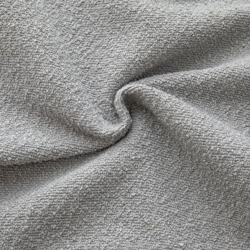 MANDIOO Pack of 2 Decorative Throw Pillow Covers Accent Solid Woven Textured Cushion Covers Pillow Cases Bedroom Living Room Sofa Home 26 x 26 Inch Light Gray