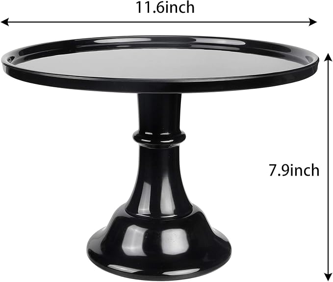 Round Cake Stand Black 11" Melamine Cake Display Stand Dessert Cupcake Display Tray for holiday,Graduation,Wedding,Birthday,Party,Baby Shower,Anniversary,Ceremony,Christmas