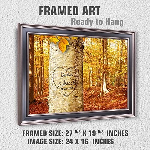Love Growing Personalized Framed Arts Gift Couple's Names and the Date Gift for Anniversary,Valentine's day,Wedding.With Different Frame Styles Framed Size:27 5/8x19 5/8 inches