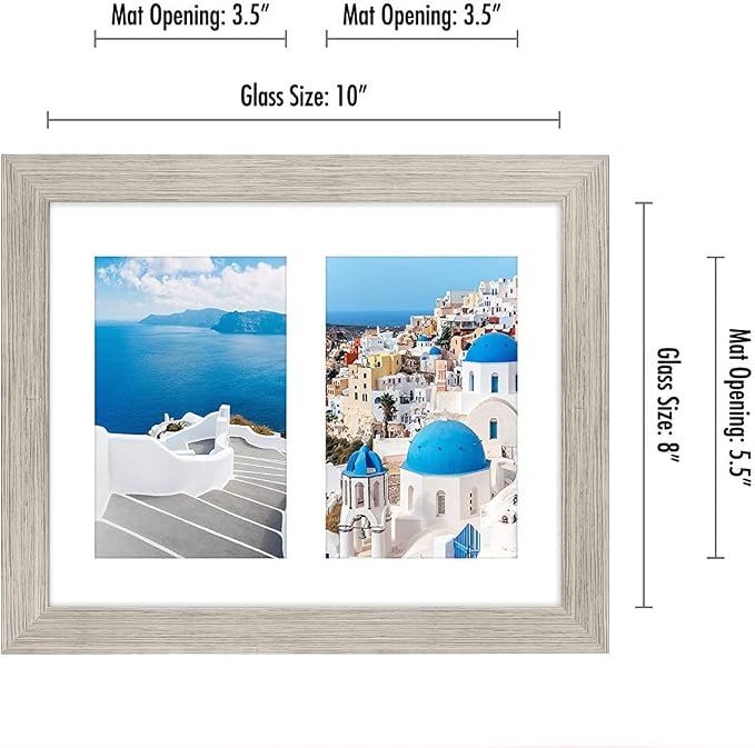 Americanflat 4x6 Double Picture Frame - Engineered Wood - Driftwood