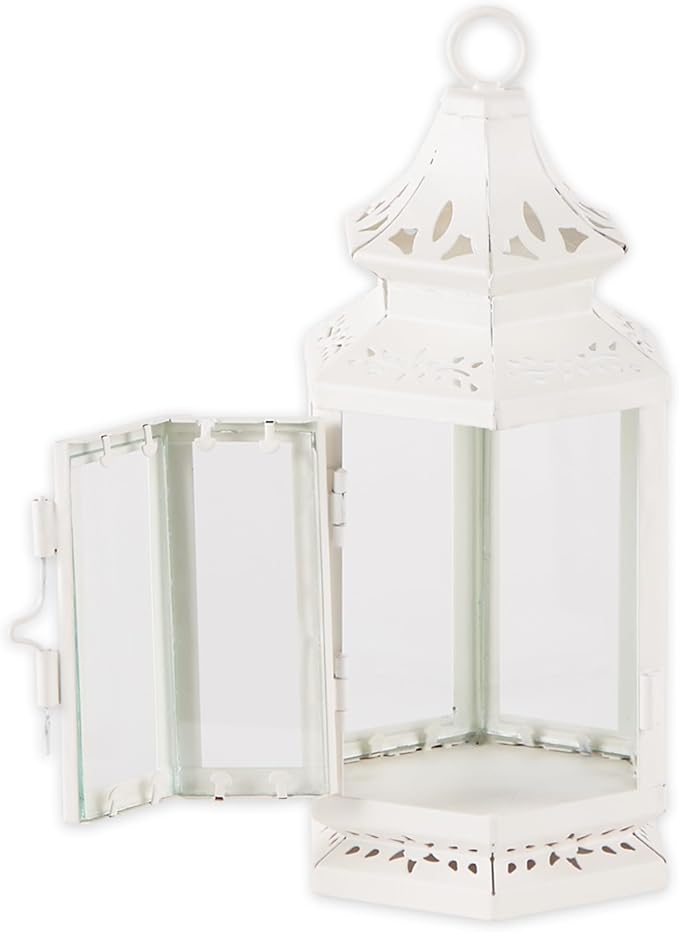 Accent Plus Christmas Decorations Indoor Lantern Decorative Outdoor Christmas Decorations Candle Lantern Victorian Candle Holders Metal Hanging Lantern, 3.75 X 3.25 X 8 Inches