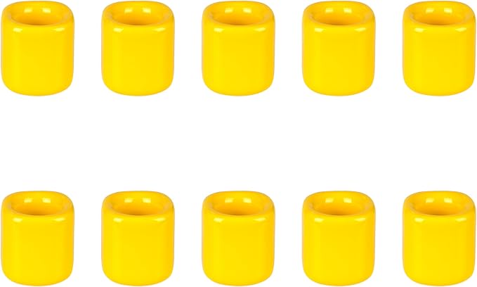 Mega Candles 10 pcs Yellow 1/2 Inch Diameter Ceramic Chime Ritual Spell Candle Holders, Great for Casting Chimes, Meditation, Rituals, Spells, Vigil, Witchcraft, Wiccan Supplies