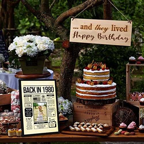Personalized 45 year old birthday gifts - Back in 1980 Poster - Centerpiece Table Decorations 45th Birthday Party - Custom Born in 1980 Newspaper Vintage Poster for Men, Women