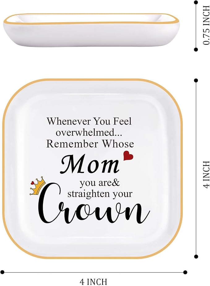 PUDDING CABIN Mom Gifts from Daughter - Ring Dish for Mom Mother's Day Birthday Christmas
