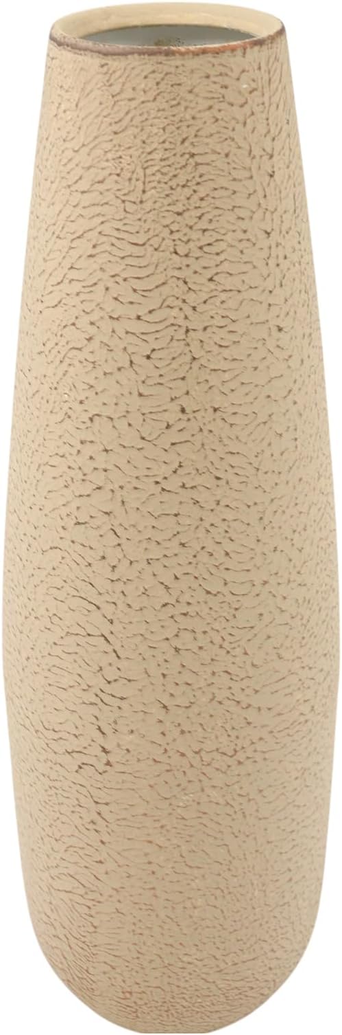 Hosley 16 in High Enamel Finish Metal Vase, Ideal for Dried Flowers Gift for Floral Arrangements Wedding Home Spa Votive Candle Gardens