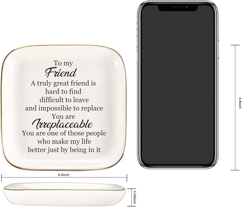 Ring Dish Jewelry Tray for Friend Mom Sister Maid of Honor,Birthday Mother's Day Christmas Gifts