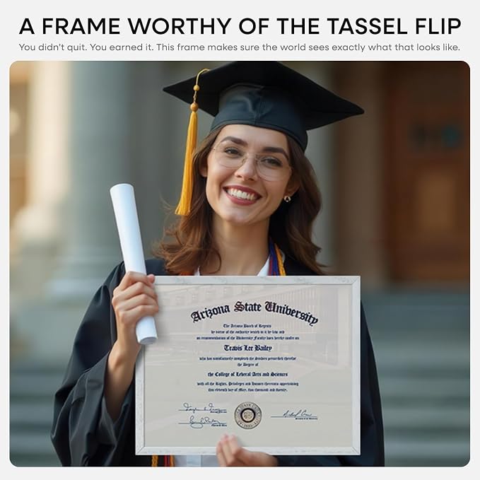 Homeforia 11x14 Black Oak Diploma Frame, High-End Wood, 8.5x11 Mat, Glass