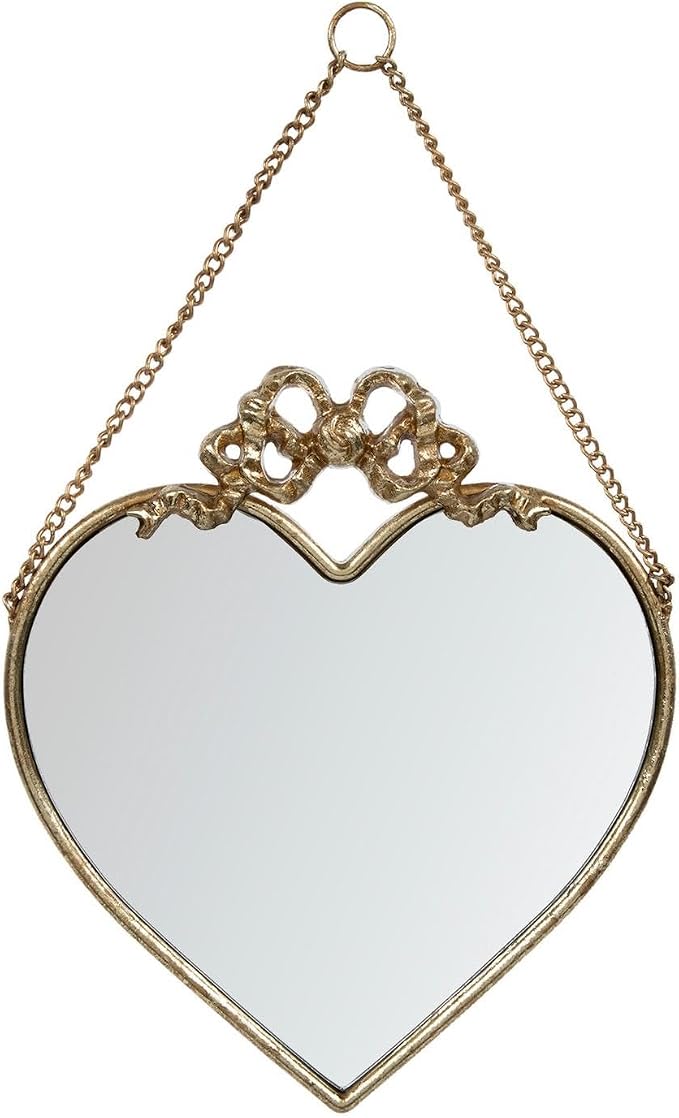 Hobby Lobby Gold Heart Decorative Hanging Wall Mirror | Metal Frame with Chain, Hanging Mirrors for Home Decor