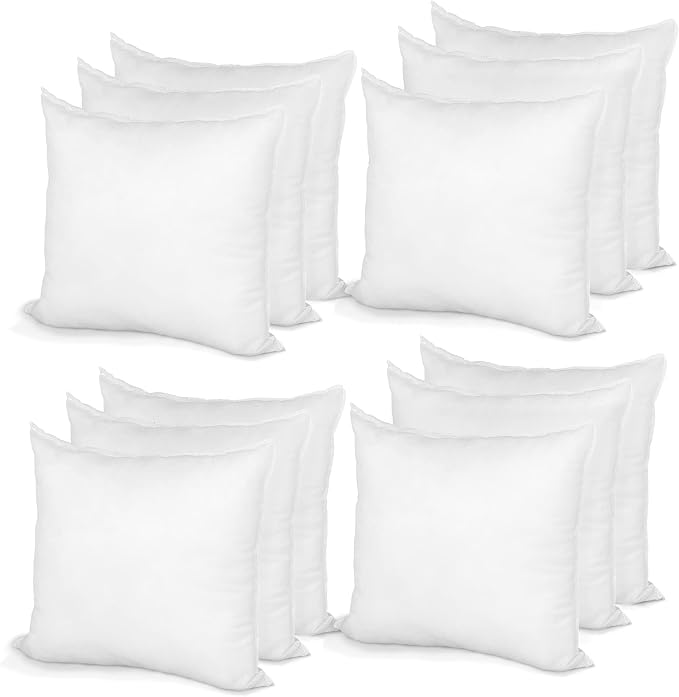 Hometex Throw Pillow Insert 36" x 36" Polyester Filled Standard Cover (12 Pack)