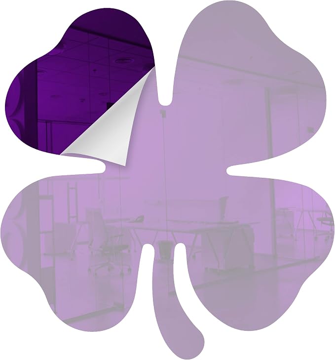 Acrylic Mirror 7" Wide Shamrock Purple .118" Thick No Adhesive Reflective Pieces Perfect for DIY Arts and Crafts School Projects Home or Office Decor Special Events by Marketing Holders
