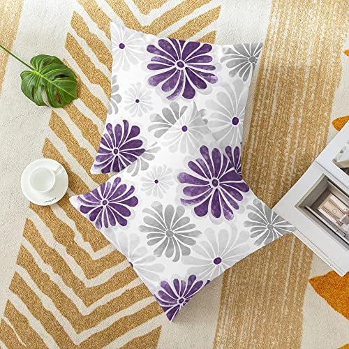 CaliTime Decorative Couch Throw Pillow Covers, 18 X 18 Inches, Purple