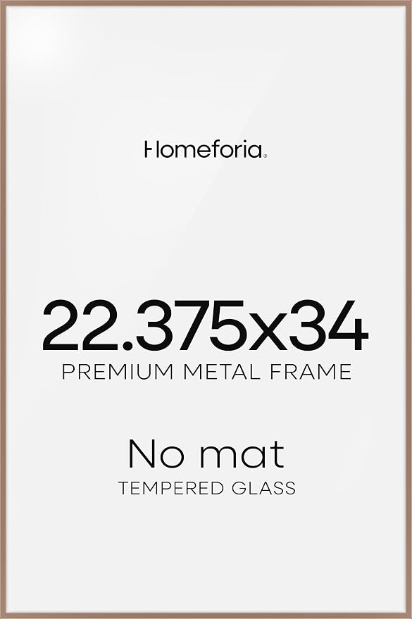 Homeforia 22.375x34 Mocha Puzzle Poster Frame, High-End Metal, Glass