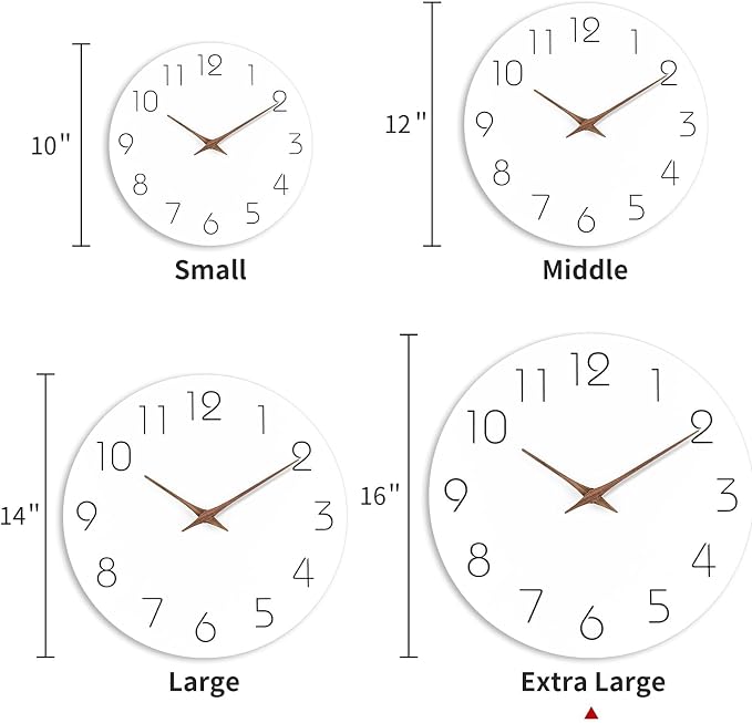 Mosewa Wall Clock Battery Operated 16" Silent Non-Ticking Simple Minimalist | Analog Kitchen Home Bathroom Living Room Bedroom Office Mordern Simple