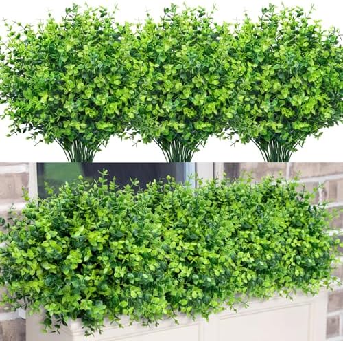 Bassion 24 Pcs Greenery Stems Fake Artificial Eucalyptus Plants Outdoors