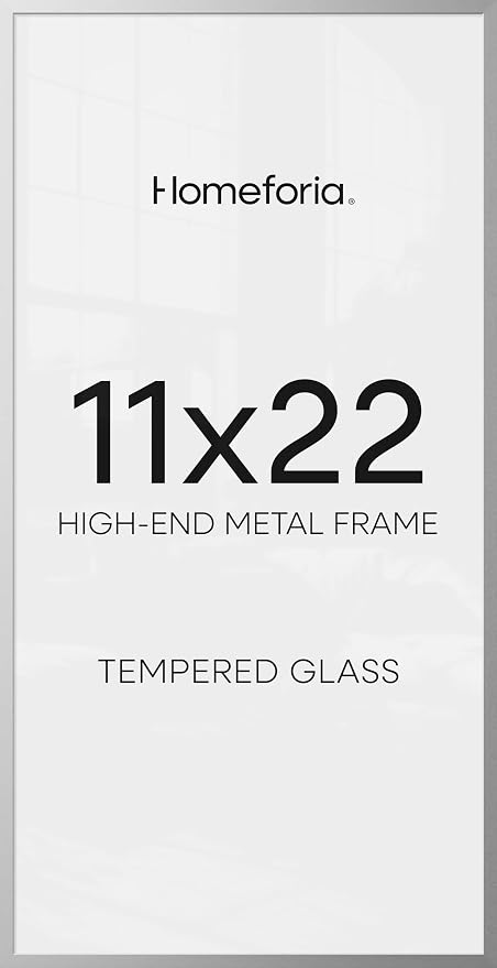 Homeforia 11x22 Silver Newspaper Picture Frame, High-End Metal, Glass