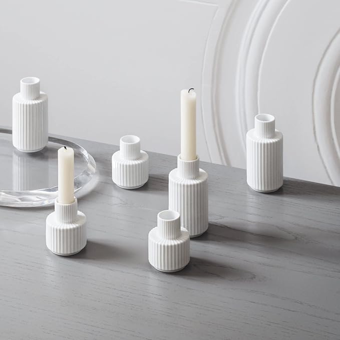 Lyngby Porcelaen Candle Holder | White Porcelain | 4.3 Inches