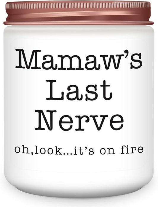 Homsolver Mamaw Gifts,Gifts for Grandma from Granddaughter Grandson, Christmas, Birthday, Mother and Grandparents Day,Scented Candles, Mamaw’s Last Nerve